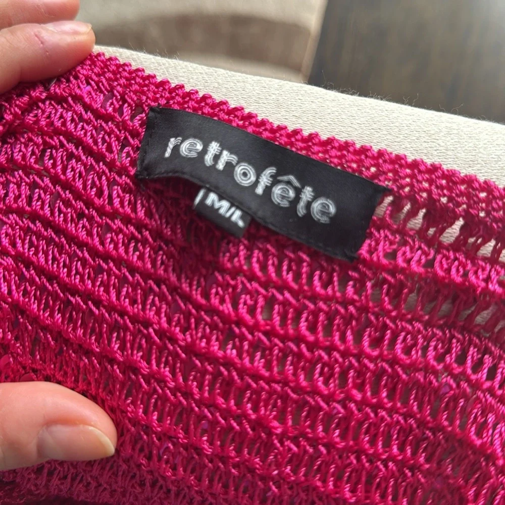 Retrofete pink mini sparkle dress - Picture 7 of 8